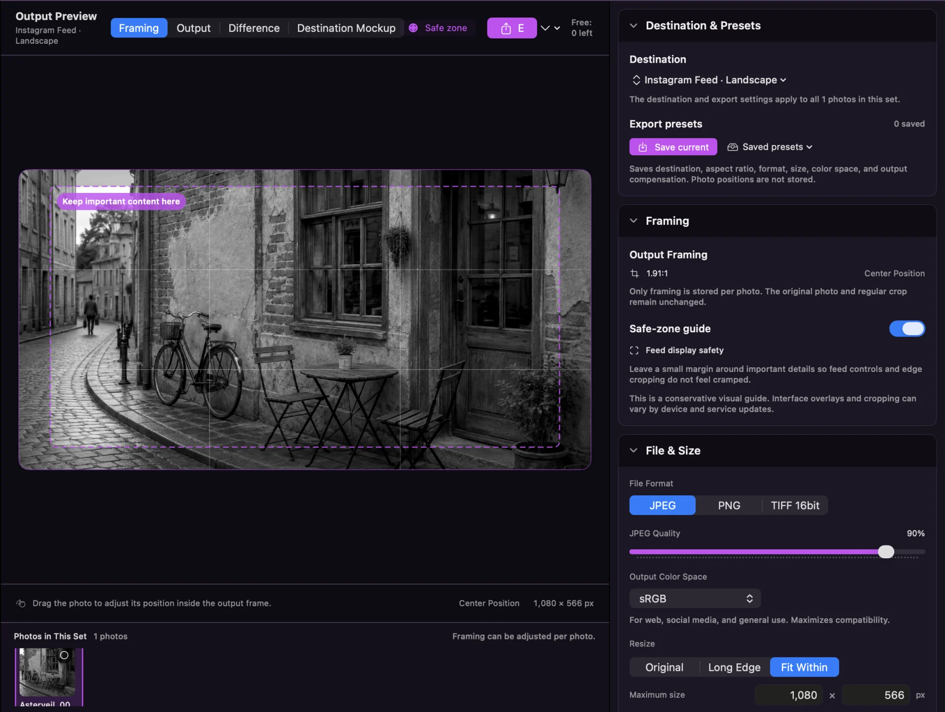 Asterveil export workspace in English
