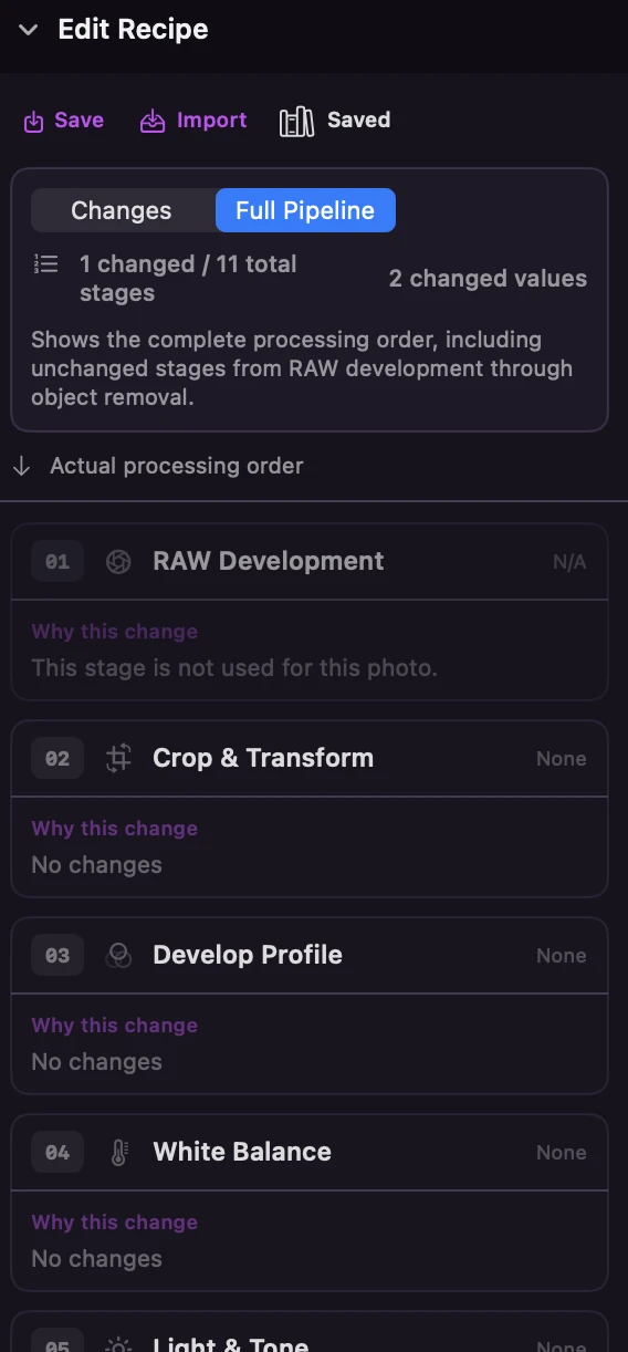Asterveil edit recipe panel in English